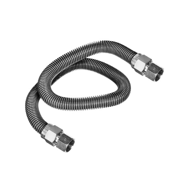 Flextron Gas Line Hose 1/2'' O.D. x 36'' Length with 3/8" FIP Fittings, Stainless Steel Flexible Connector FTGC-SS38-36H - main